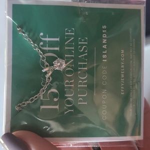 Necklace by EFFY 17 Inch Silver Tone Chain Glass Stone